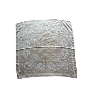 Beige Paisley Satin Square Scarf 27"x27"